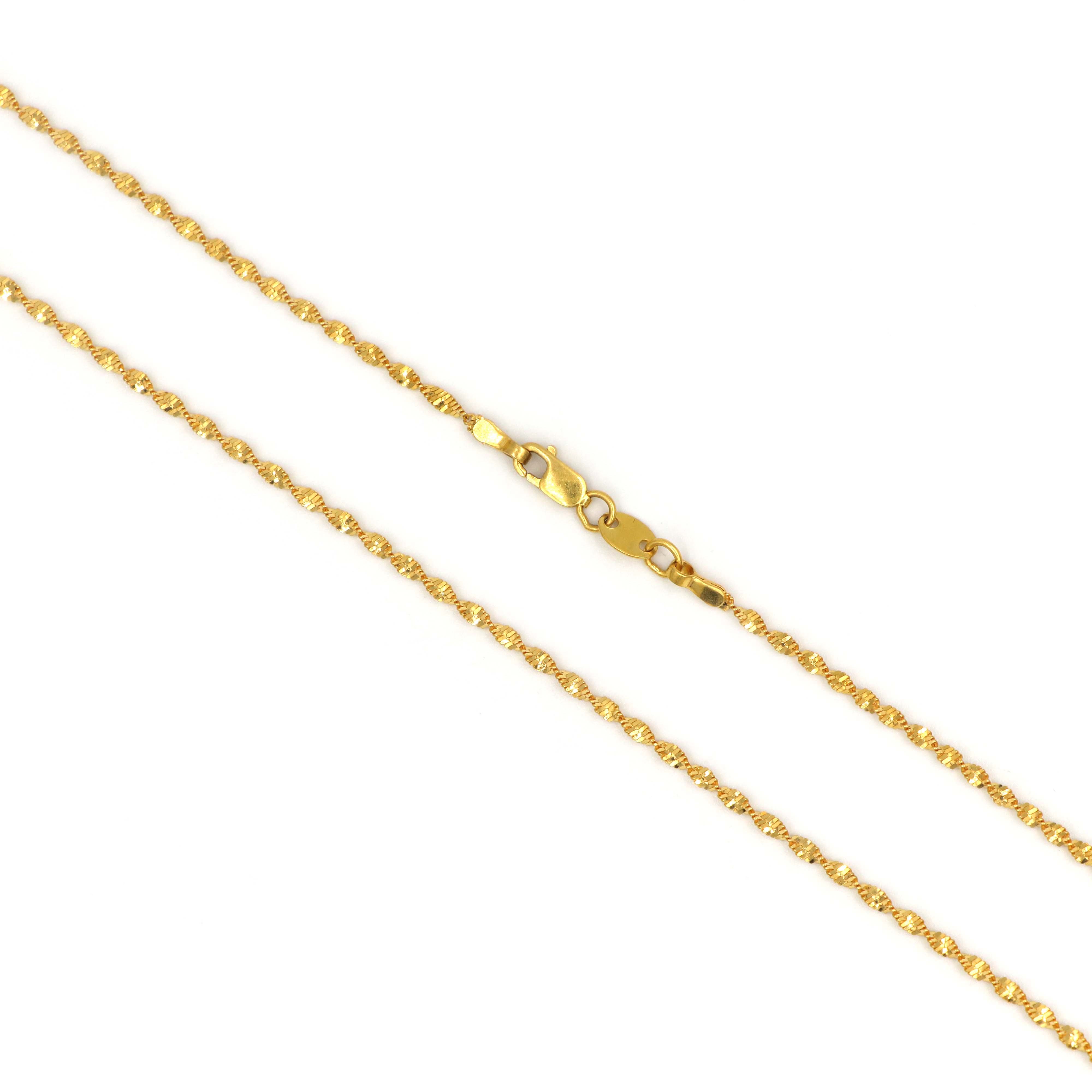 22K Gold Disco Spring Chain Necklace