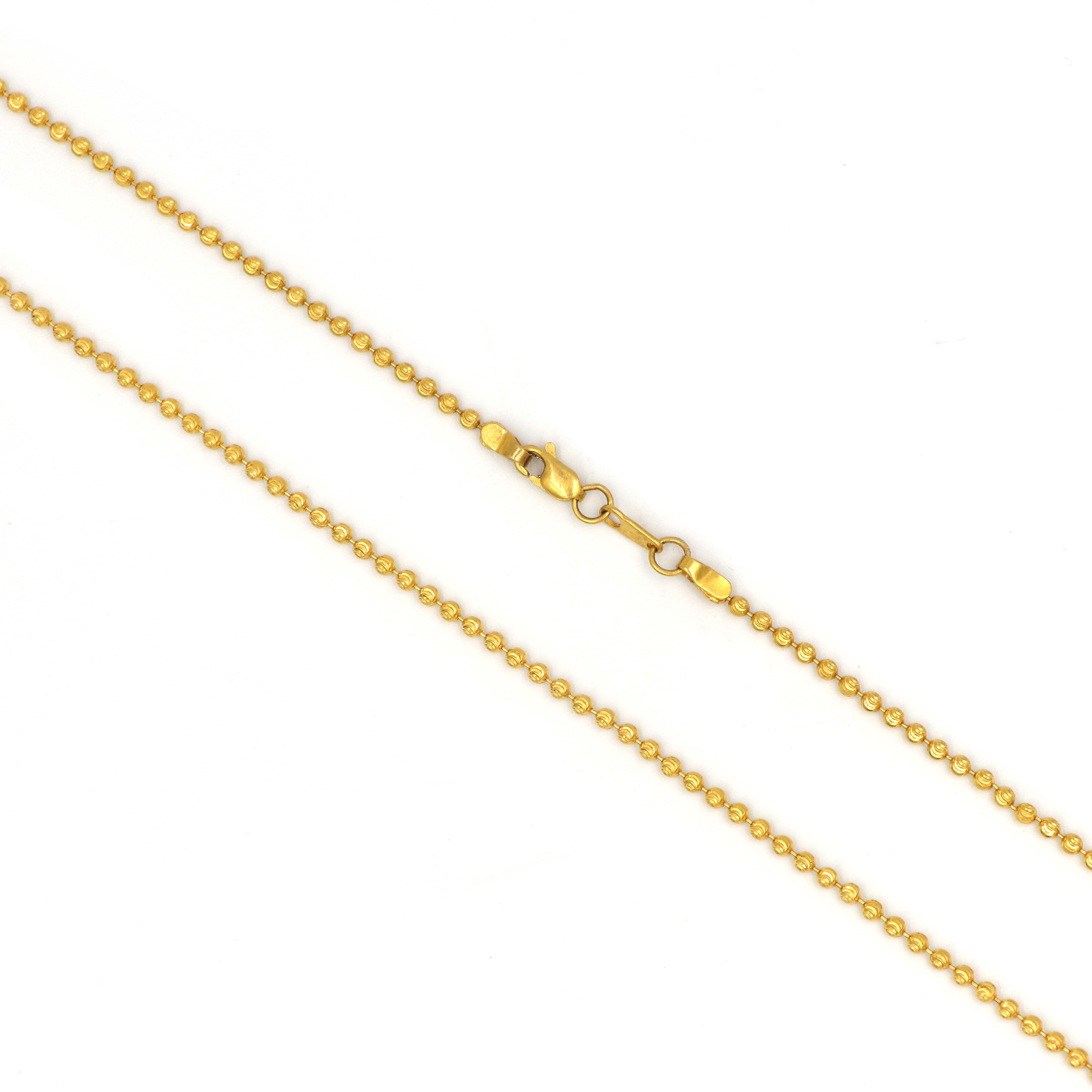 Elegant 22K Gold Vertical Ball Chain Necklace
